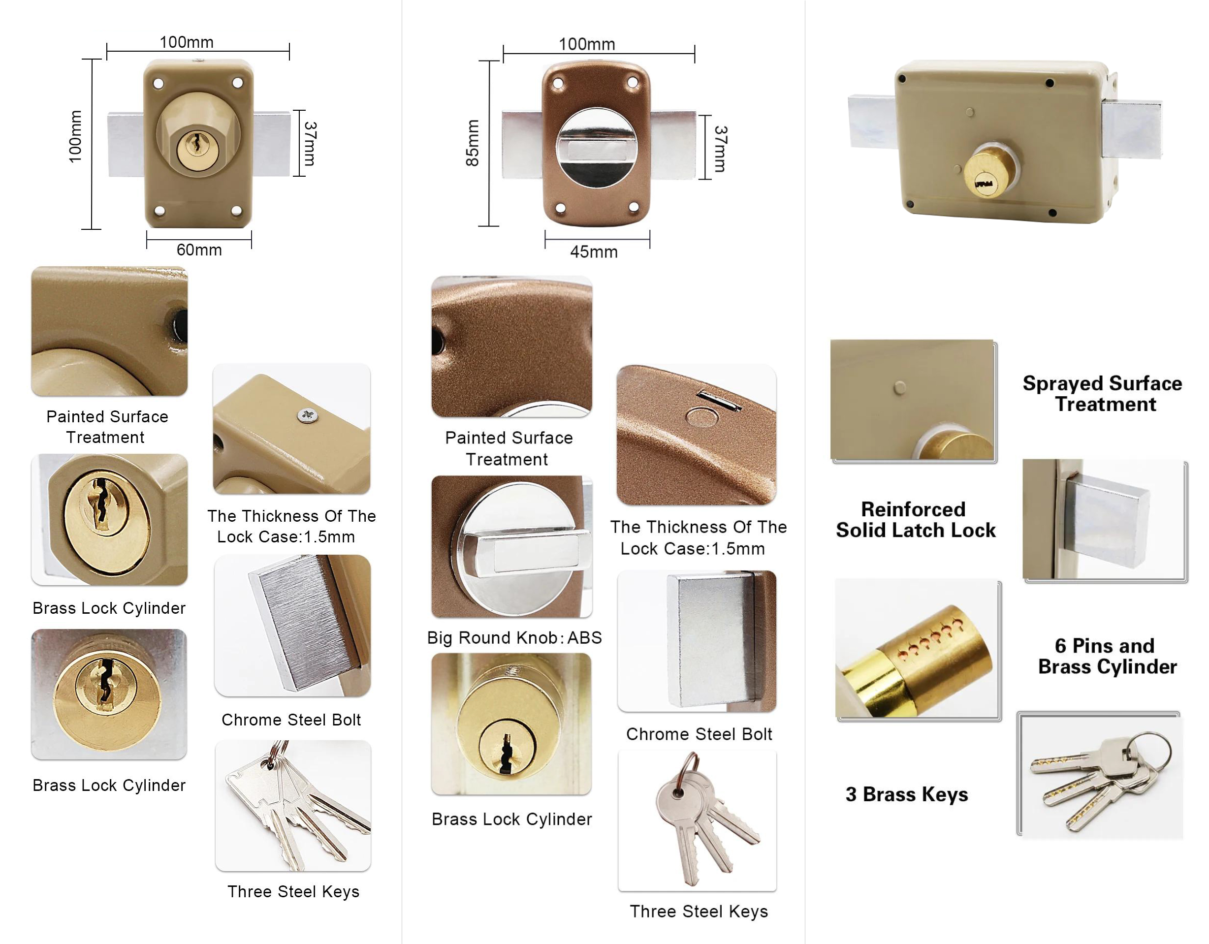 JW-LOCK Double-sided Latch Lock Products Details