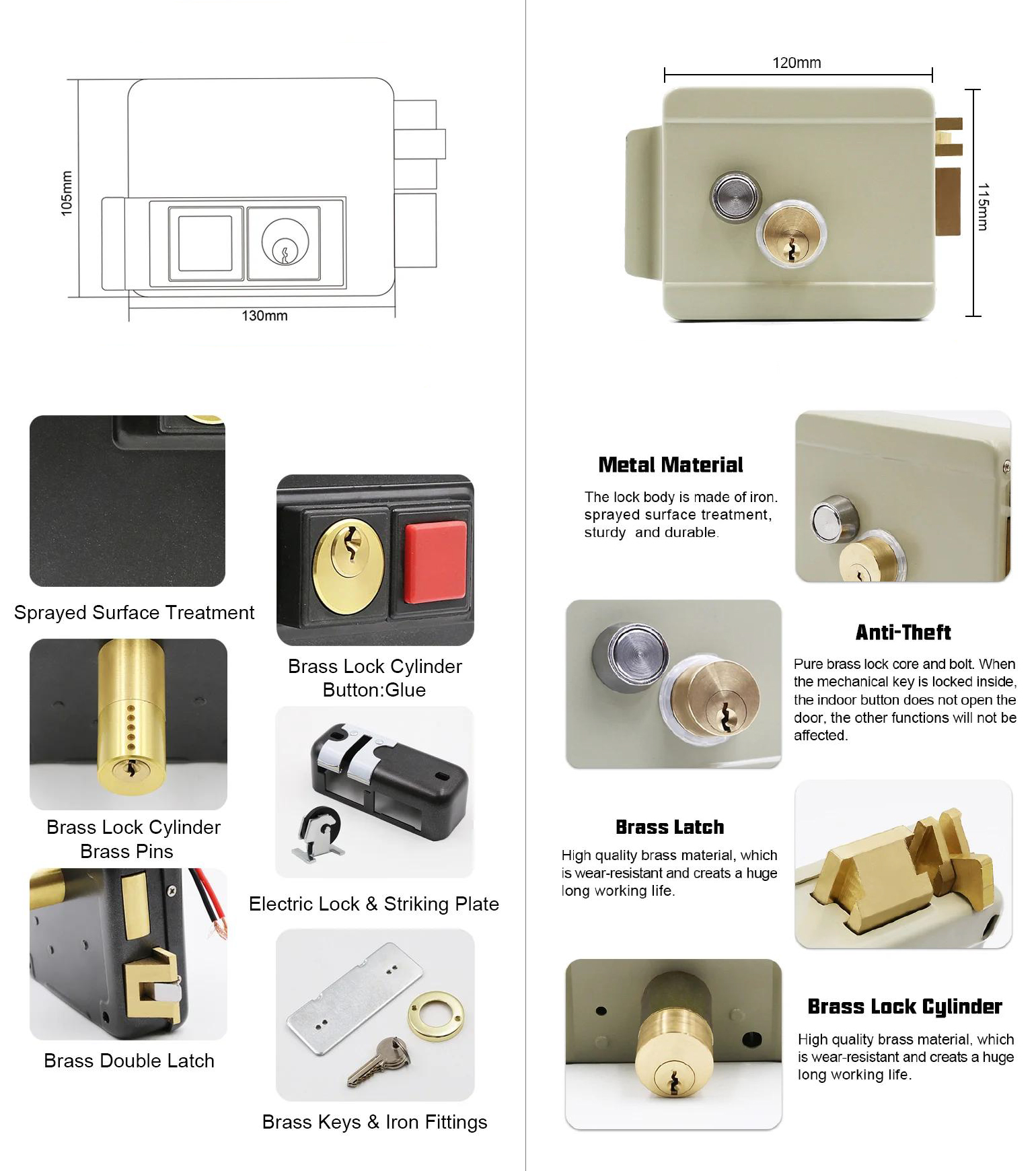 JW-LOCK Electric Rim Lock Products Details