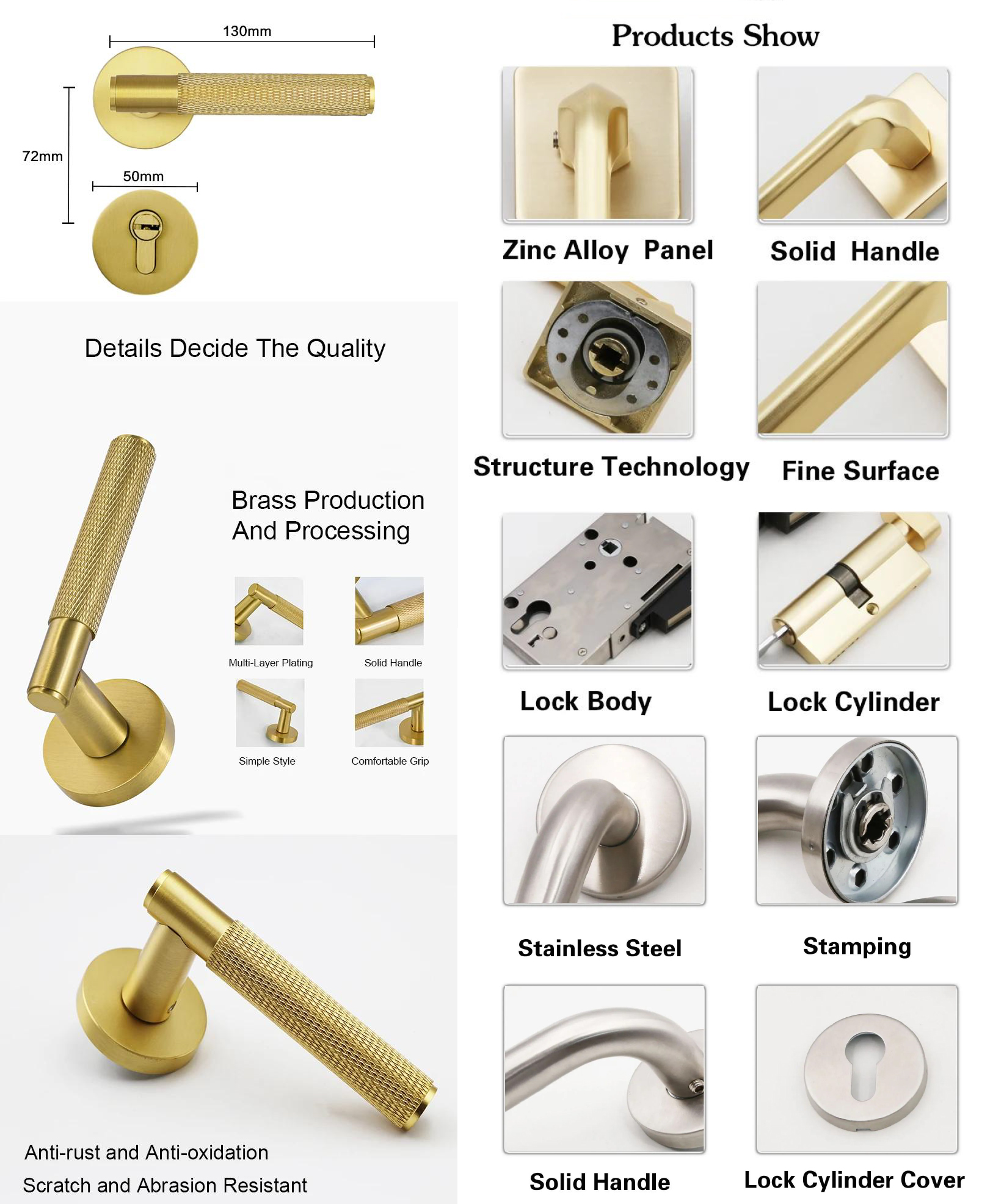 JW-LOCK Lever Handle With Rosette Details