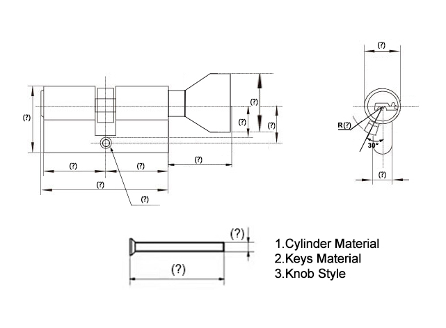 JW-LOCK Single-sided Lock Cylinder Customized