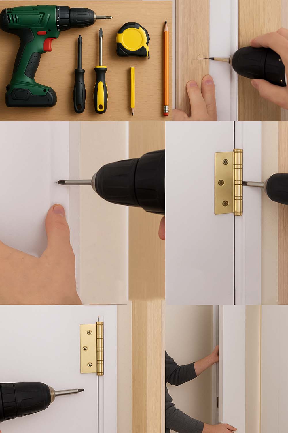 JW-LOCK Door Hinges Instation Step Diagram