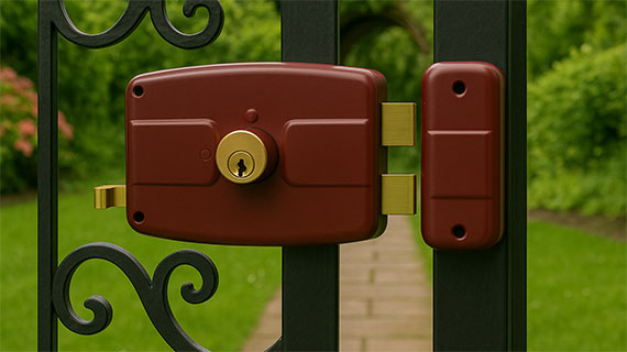 JW-LOCK Application of Rim Lock rd-03 in Iron Door