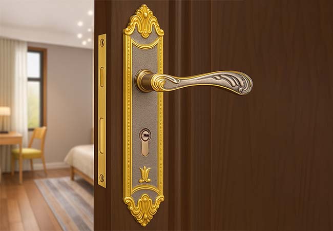 JW-LOCK-Iron Aluminum Door Handle for Wooden Doors 2
