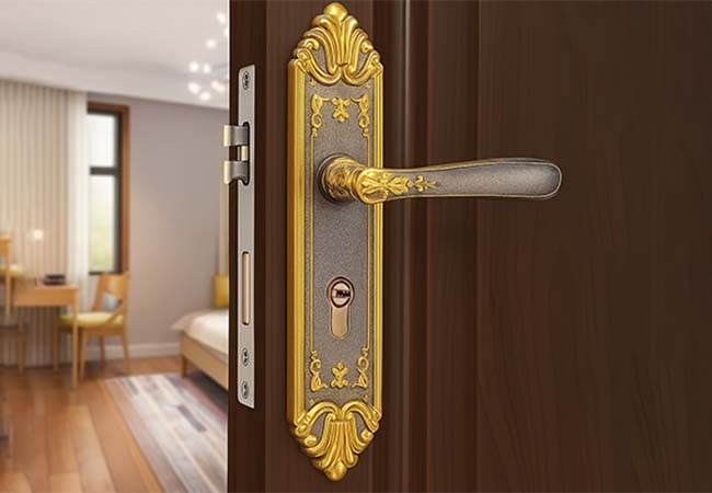 JW-LOCK-Iron Aluminum Door Handle for Wooden Doors