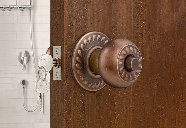 JW-LOCK Plated Iron Door Knobs Lock for wet bathrooms