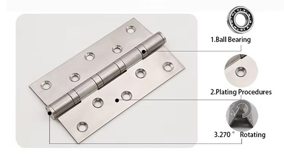 JW-LOCK Stainless Steel Door Hinges High Strength Ball Bearing-1
