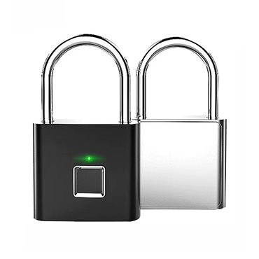 JW-LOCK Black and Silver Fingerprint Padlock 202