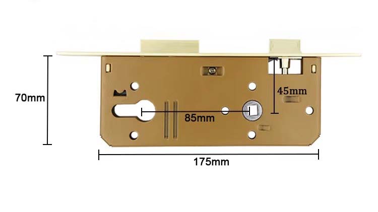 JW-LOCK 8545 Storm Door Lock body Dimensions