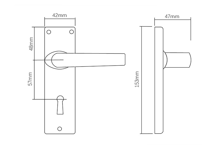 Lever Lock Set with Handle and Keys By Drawing