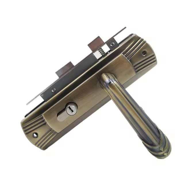 5845 Door Handle Lock Set with Plate