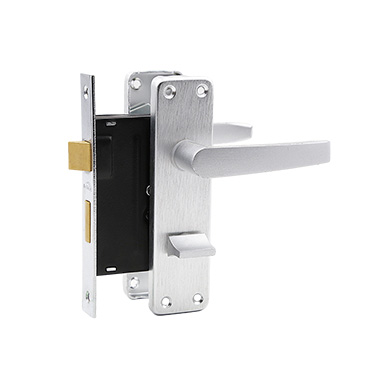 681 Brushed Surface Bathroom Lever Lock Set