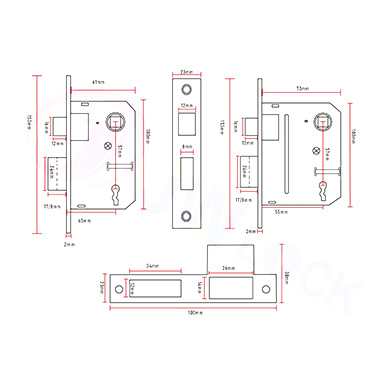 JW-LOCK Custom Size for Your 2 Lever Lock Body