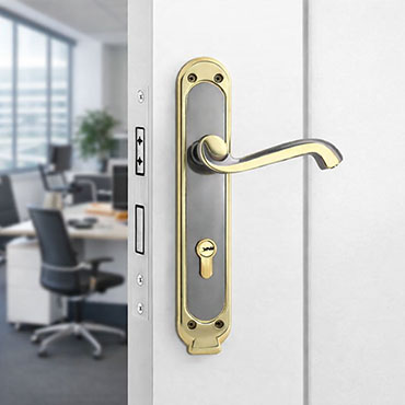 85mm Aluminium Door Handle with Plate for Office Buildings