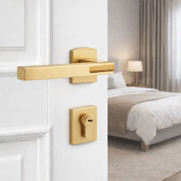 Aluminium Door Handle with Rose for Residential Interior Doors