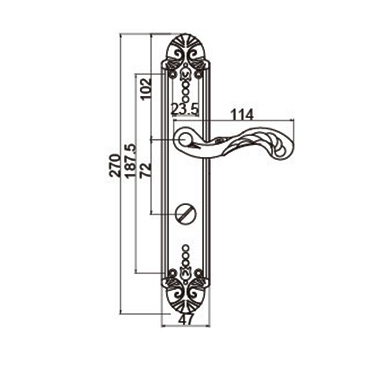 Dimension Drawing for Door Handle