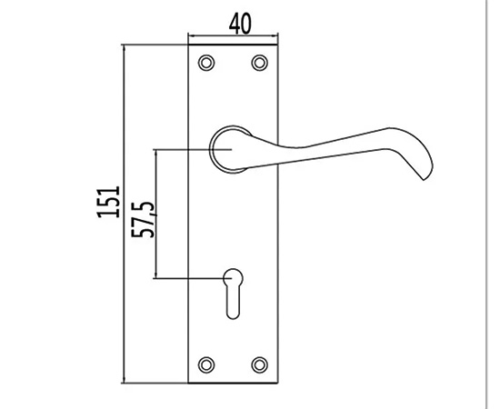 Drawings for Lever Handle with Plate 419