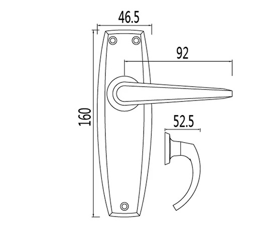 Drawings for Lever Handle with Plate 678