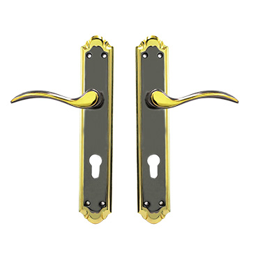 Full Aluminum Door Handle with Plate for Wooden Door