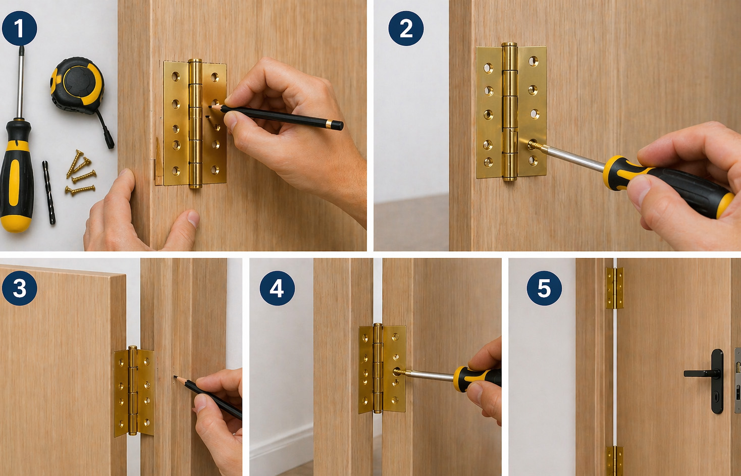 How to Install a Wooden Door Hinge From Jw-lock