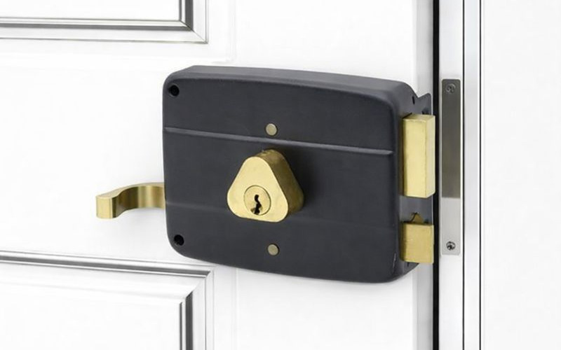 JW-LOCK 120mm Black 540 Rim Lock for Wooden Door