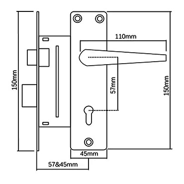 JW-LOCK Drawings with Lever Lockset for Interior Door