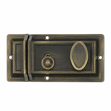 JW-LOCK Antique Bronze Night Latch Rim Lock