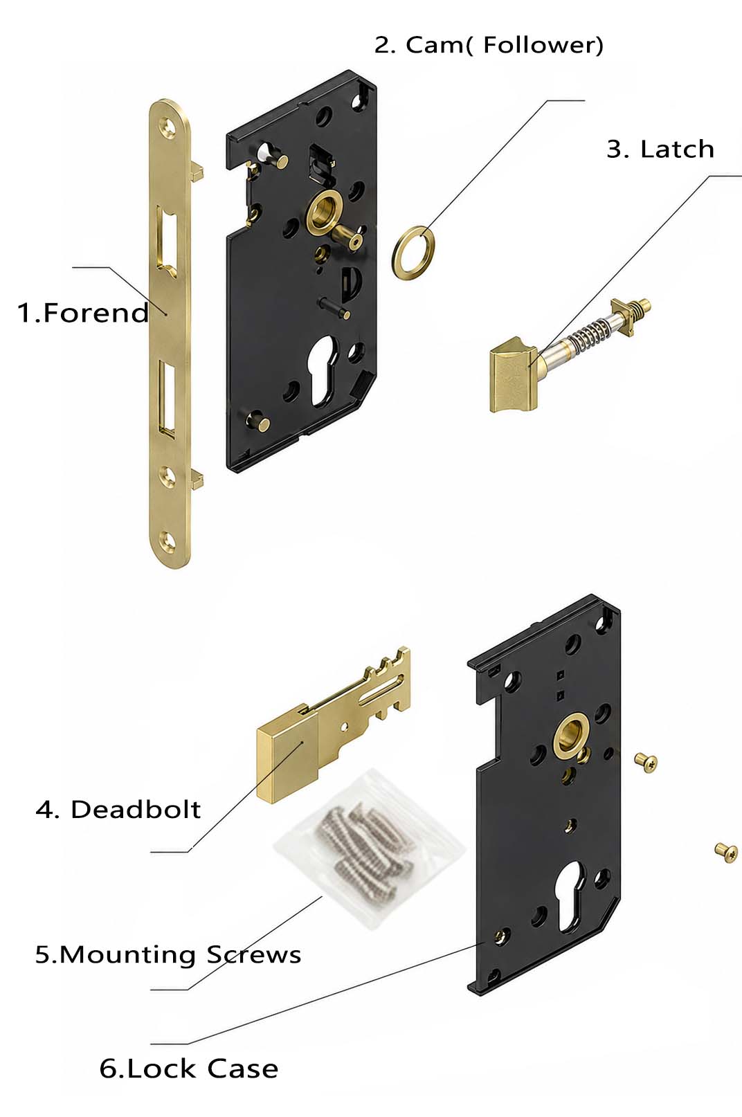 JW-LOCK Mortise Lock Body with Construction-1