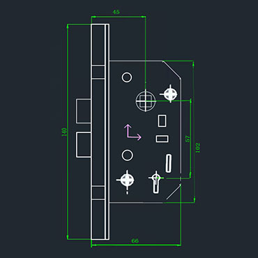 JW-LOCK Dimension Drawing for Lock