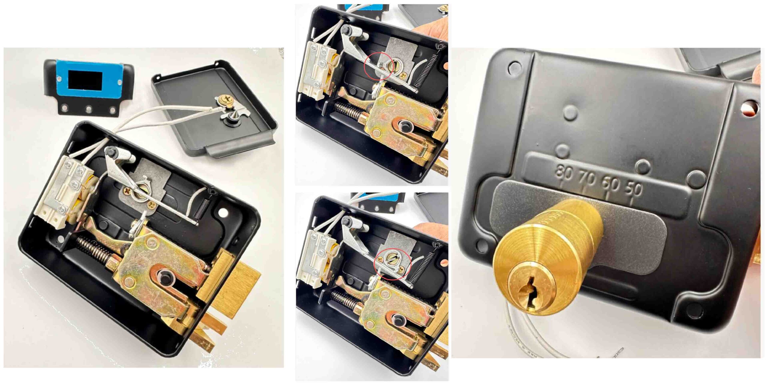 JW-LOCK Internal Mechanism of an Electric Rim Lock
