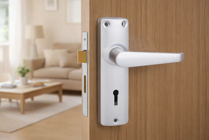 Lever Mortice Lock with Handles Provides Security for Interior Doors