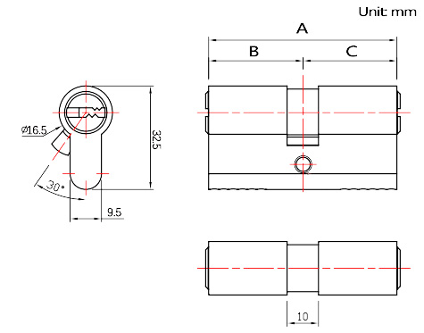JW-LOCK Custom Length for Double Lock Cylinder