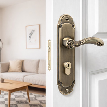 JW-LOCK Door Handles on Plate Antique Bronze