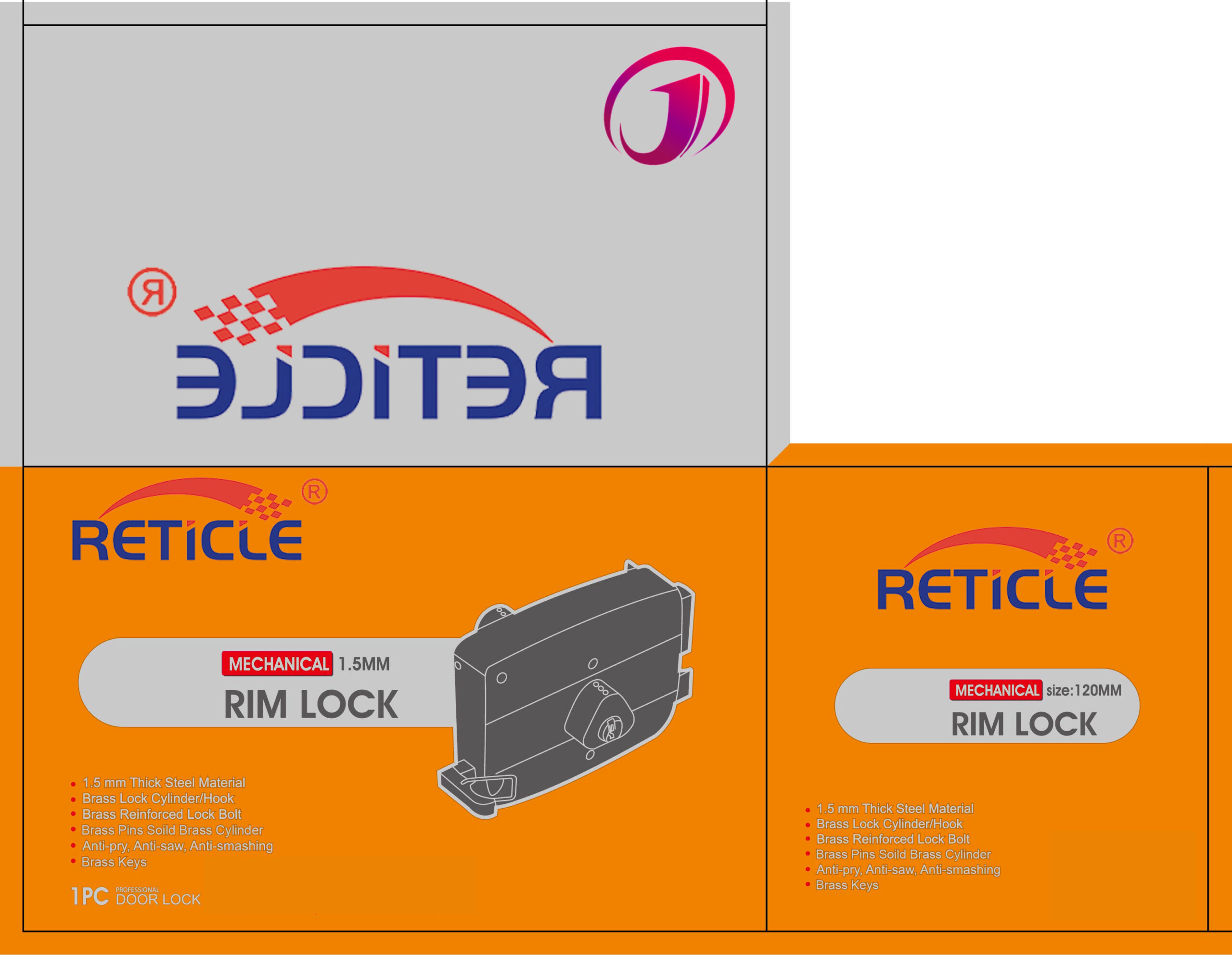 JW-LOCK Color Box Design for Rim Lock 540