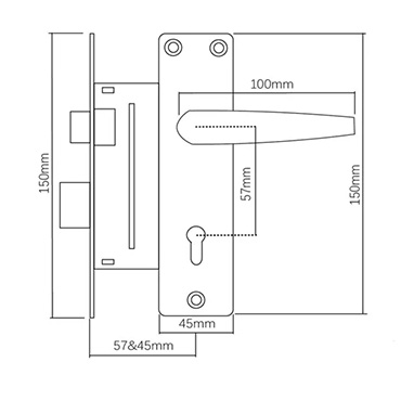 JW-LOCK Drawing Design for Lever Mortice Lockset A