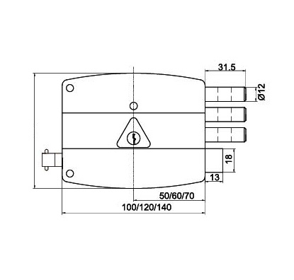 JW-LOCK Rim Lock 540-3M with Dimensions-1